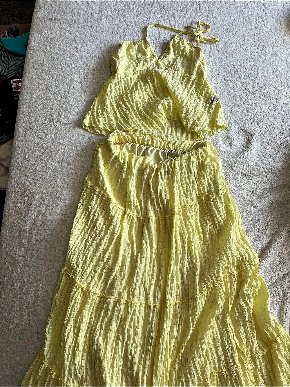 Yellow Textured Maxi Dress Like New